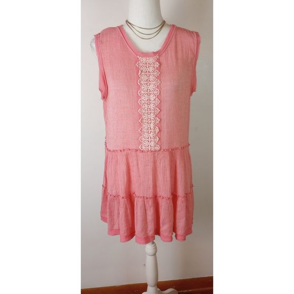 ** Suzanne Betro Summer Peach Gauzy Tunic Top ~ Size XL - Picture 4 of 13